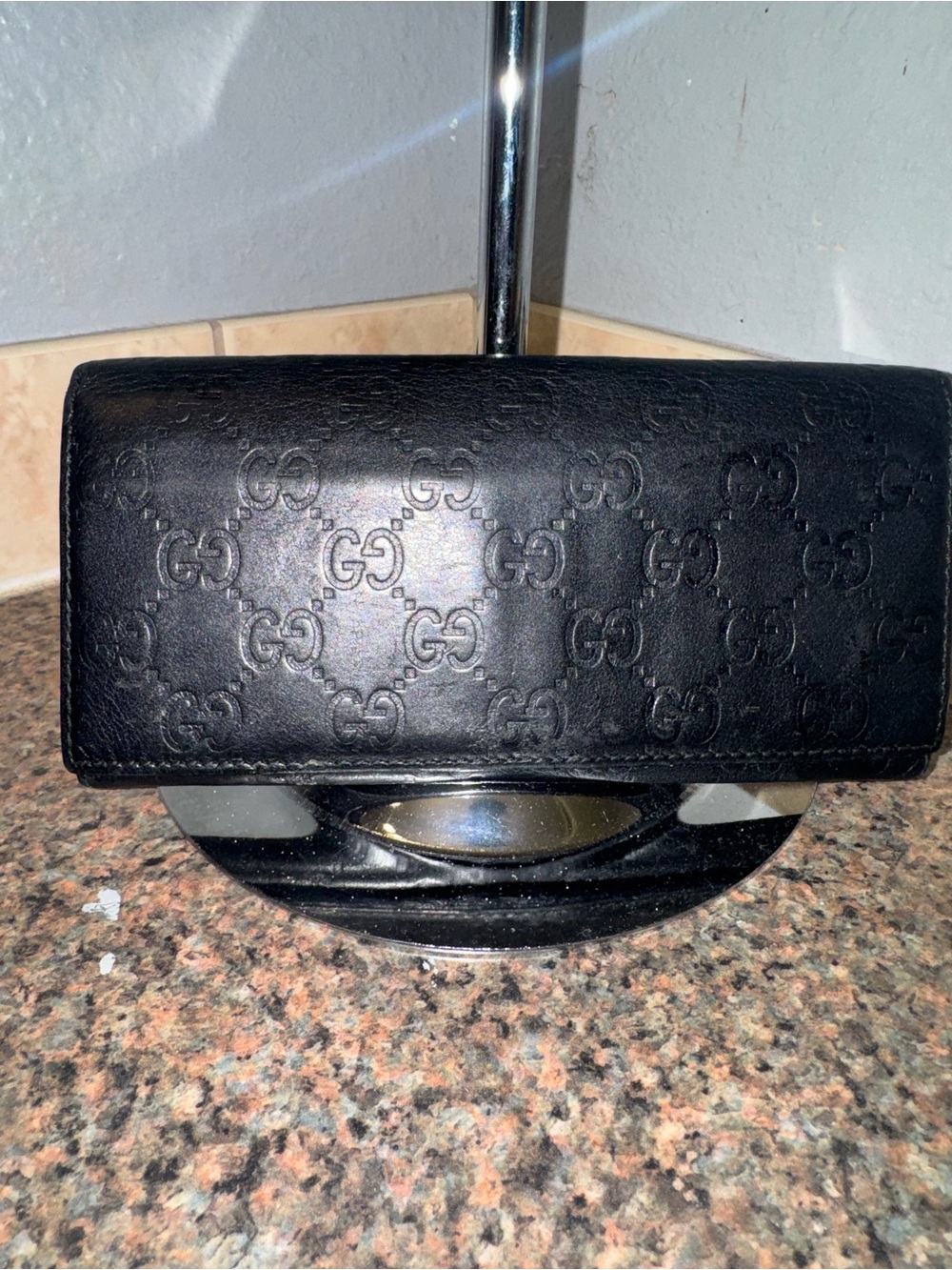GUCCI BLACK 🖤GUCCISSIMA LEATHER CONTINENTAL FLAP WALLET-AUTHENTIC✅